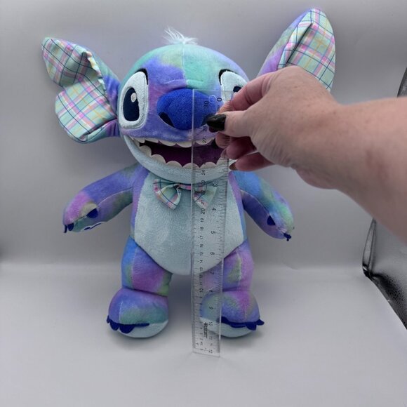 Build-A-Bear Disney Stitch Easter Pastel Plaid Tie-Dye Plush BAB 2021 - Picture 6 of 9